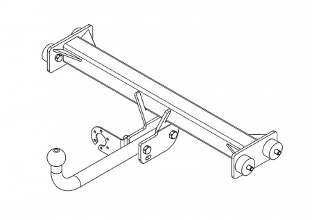 Фаркоп VW 17 для Volkswagen Transporter T4 фургон 1990-2003, Volkswagen Multivan T4 фургон 1990-2003, Volkswagen Caravelle T4 фургон 1990-2003 без подрезки бампера., Автос, нагрузка 2000/100 кг. БЕЗ подрезки бампера от магазина ФаркопРос
